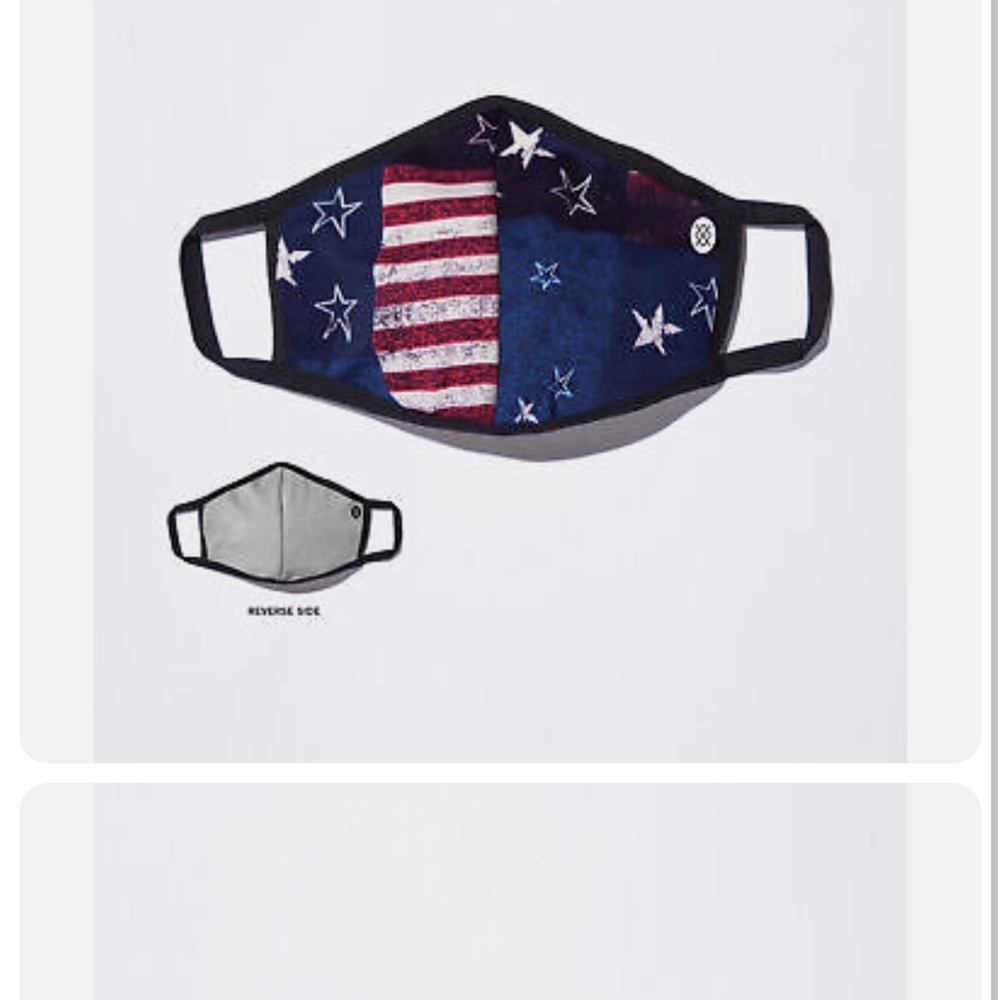 Mask, stace brand, gray and black stripes, American flag, Butter blend
